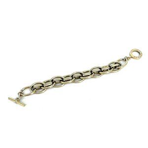 Ralph Lauren Bracelet Est. 1967 Double Link Chain Gold Tone Toggle Clasp 7.5"